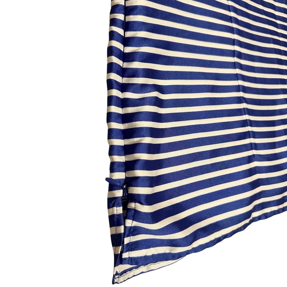 Talbots RSVP Womens XL Blue White Striped Ruffle Neck Sleeveless Shell Blouse - Picture 8 of 9